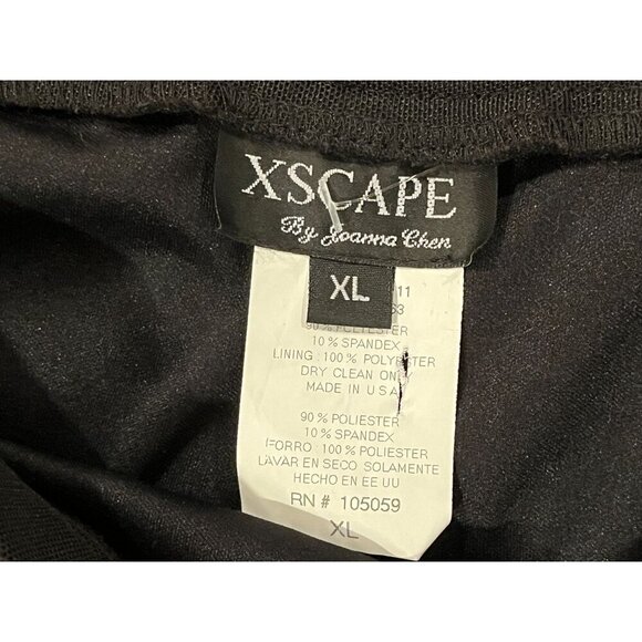 Xscape by Joanna Chen Black Sheer Overlay Wide-Leg Pants Women's Size XL - Picture 5 of 9